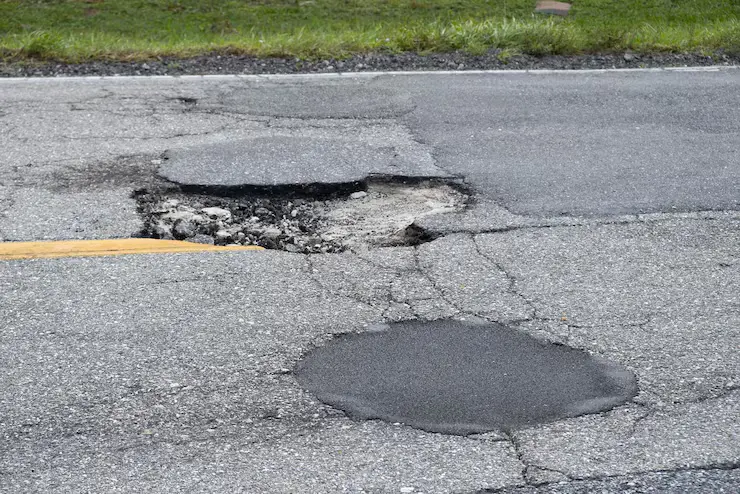 Pothole repair work